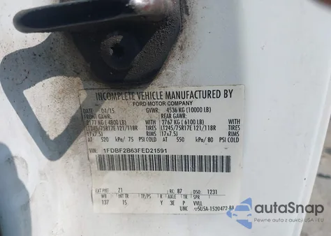 2015 Ford F-250 Xl z USA, uszkodzony, nr VIN 1FDBF2B63FED21591